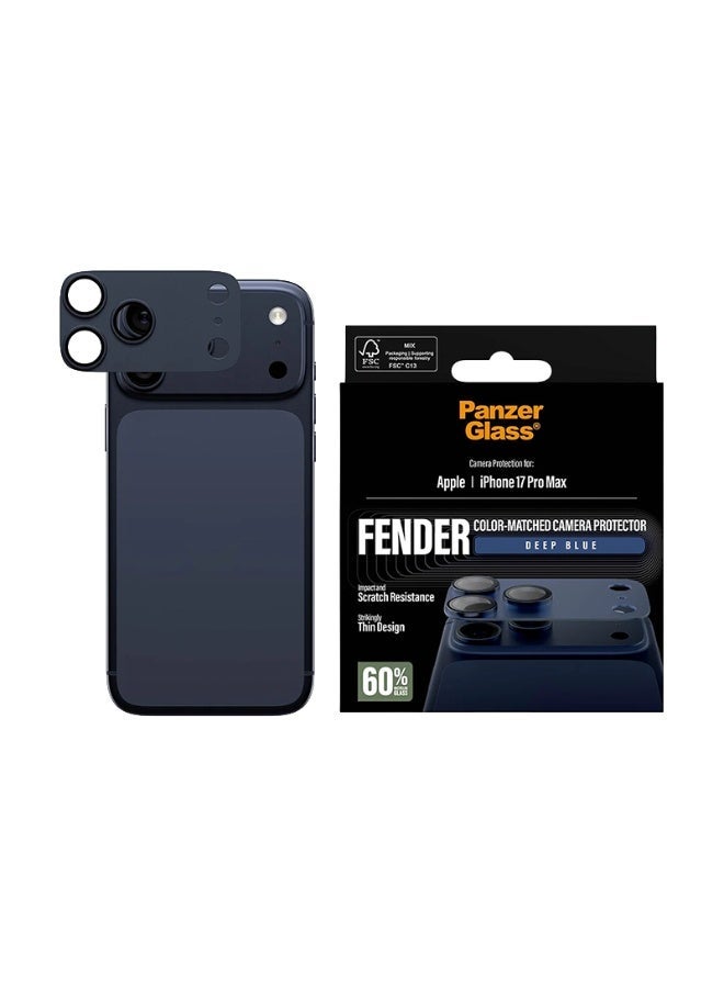 بانزرجلاس حماية كاميرا بانزر جلاس Fender كاملة ايفون 17 برو ماكس - أزرق داكن - Image 1
